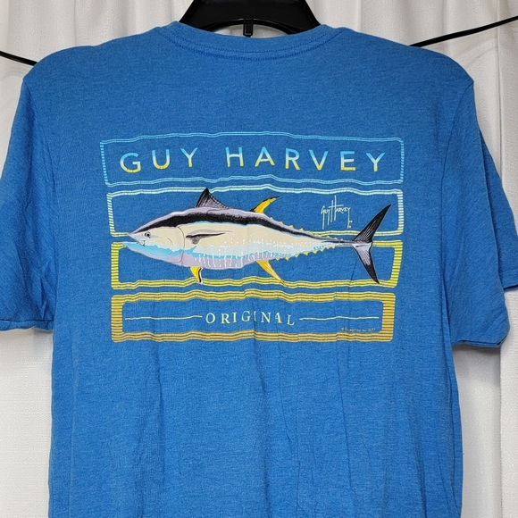 Blue Guy Harvey shirt with fish on back - Picture 2 of 3